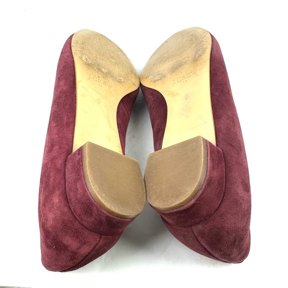 J Crew Shoes 9 Burgundy Suede Slip On Womens Heels - Picture 6 of 7